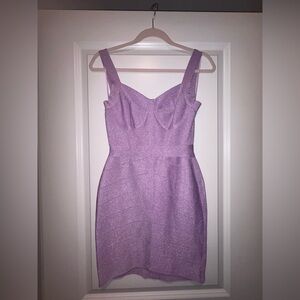 Fashion Nova Glitter Purple Bandage Dress